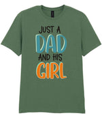 Dad piece of the Just A Girl And Her Dad Matching Set - Dad and Kid T-Shirts in Military Green