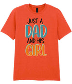 Dad piece of the Just A Girl And Her Dad Matching Set - Dad and Kid T-Shirts in Orange