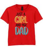 Kid piece of the Just A Girl And Her Dad Matching Set - Dad and Kid T-Shirts in Red