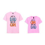 Just A Girl And Her Dad Matching Set - Dad and Kid T-Shirts in Light Pink