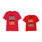 Just A Girl And Her Dad Matching Set - Dad and Kid T-Shirts in Red