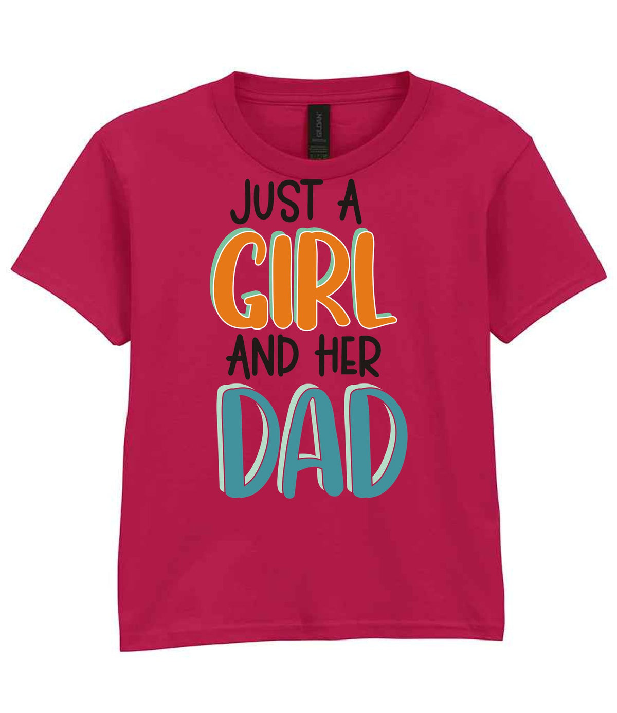 Just a Girl and Her Dad t-shirt in cardinal red