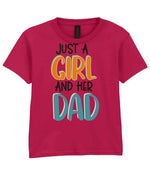 Just a Girl and Her Dad t-shirt in cardinal red