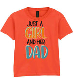 Just a Girl and Her Dad t-shirt in orange