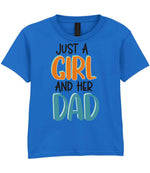 Just a Girl and Her Dad t-shirt in royal blue