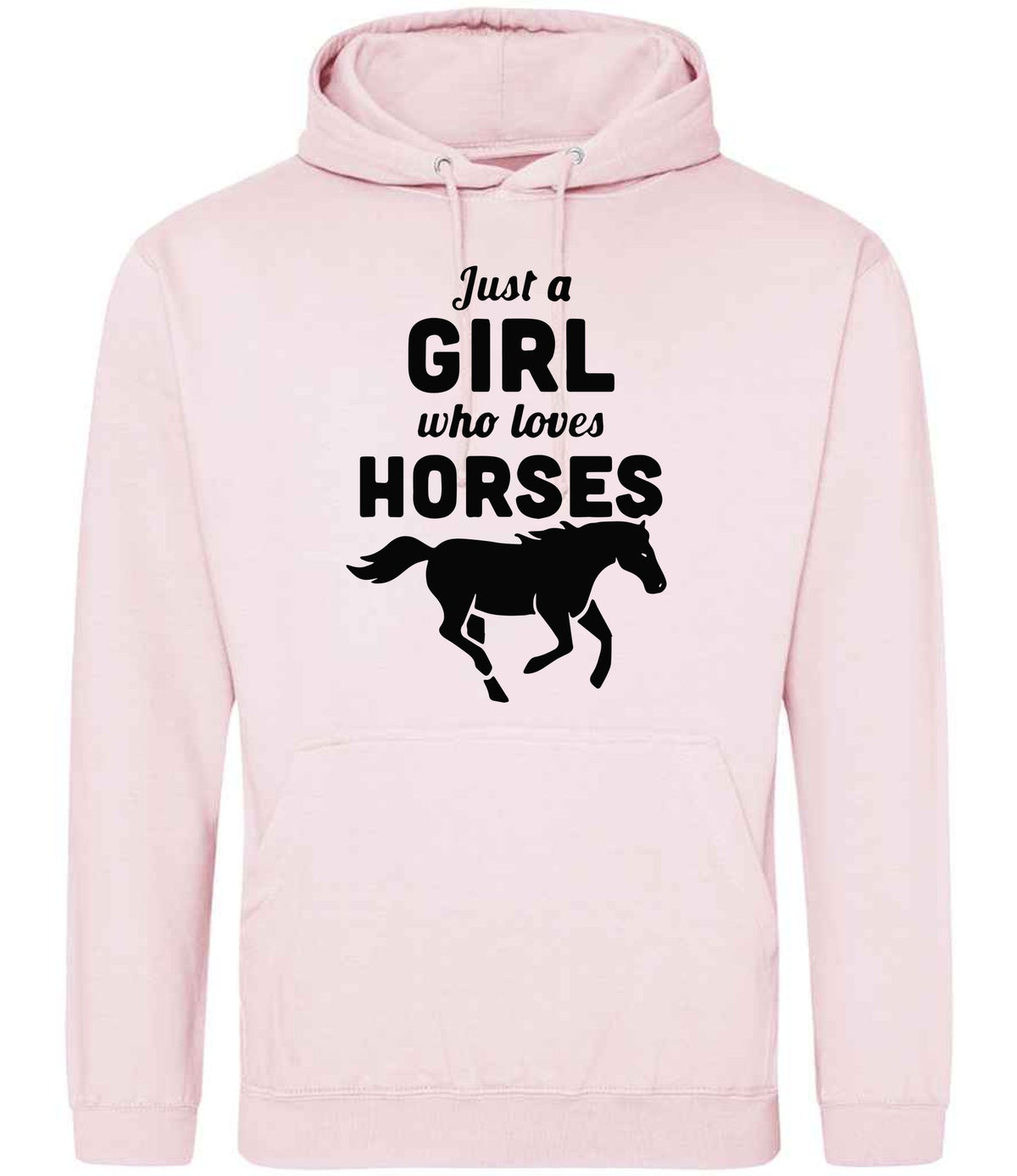 Girl Who Loves Horses hoodie in baby pink