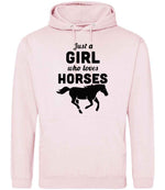 Girl Who Loves Horses hoodie in baby pink