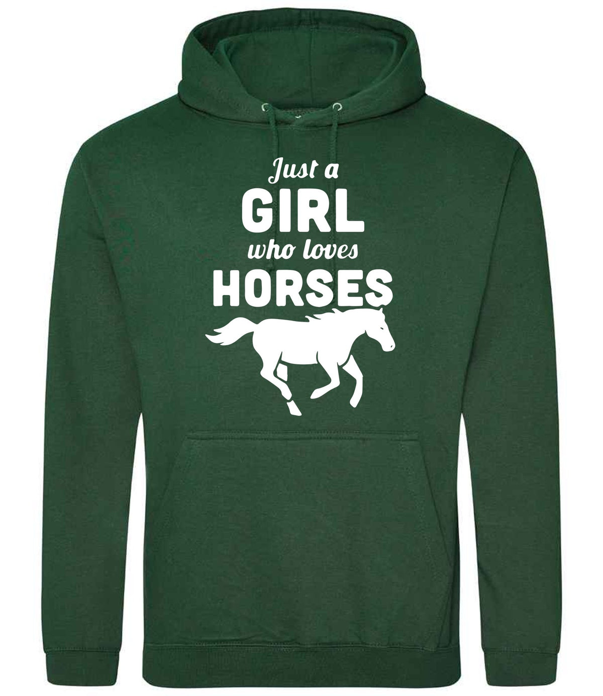 Girl Who Loves Horses hoodie in bottle green