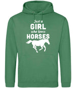 Girl Who Loves Horses hoodie in cactus green