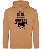 Girl Who Loves Horses hoodie in caramel latte