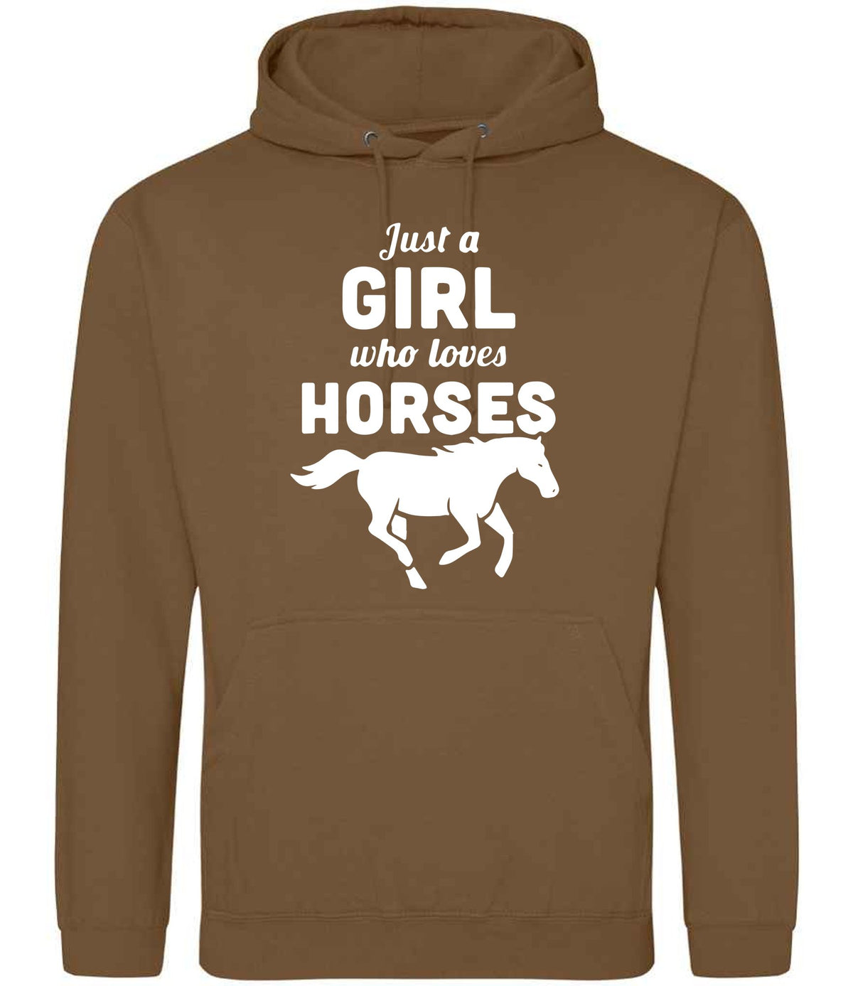 Girl Who Loves Horses hoodie in caramel toffee