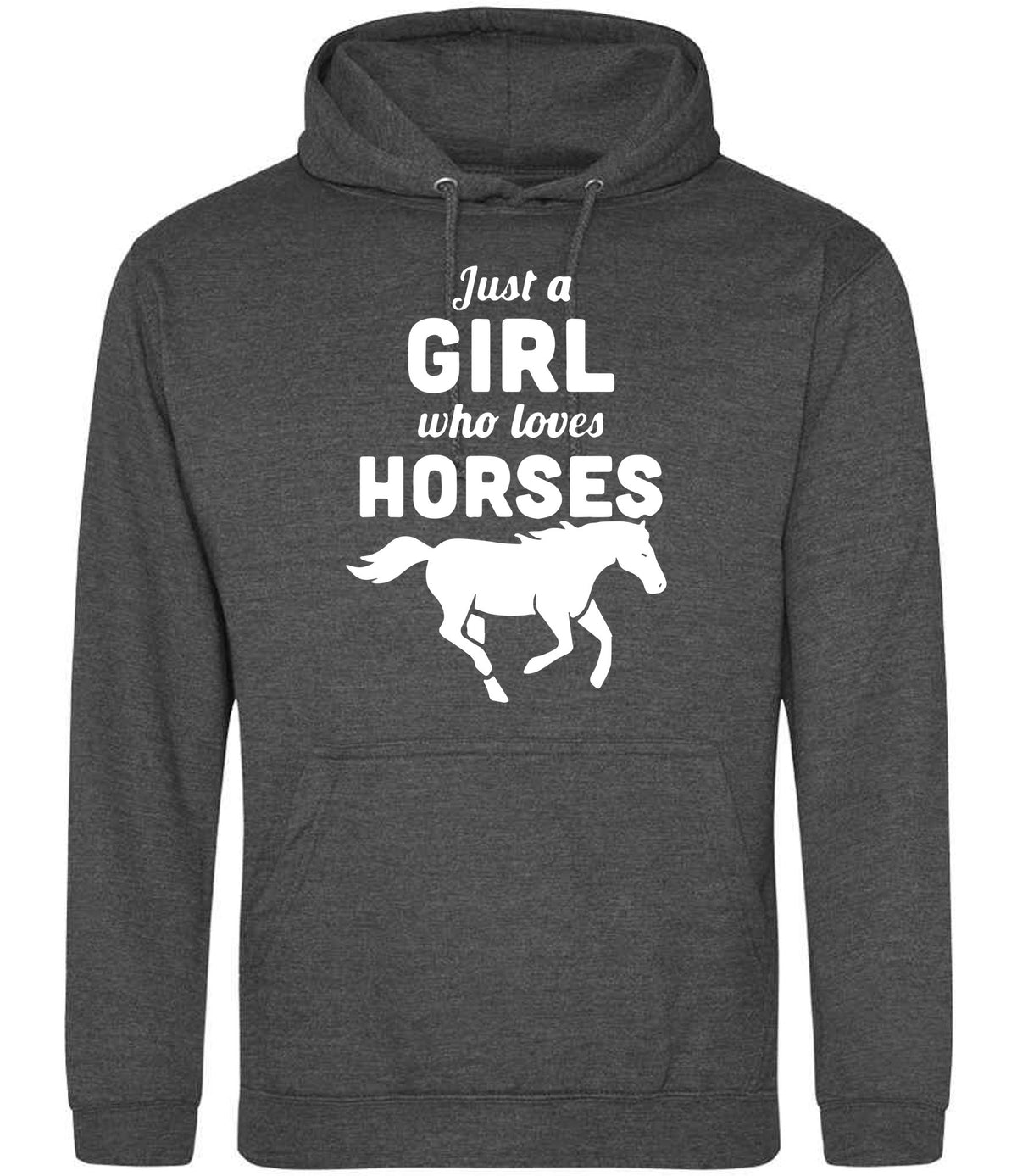 Girl Who Loves Horses hoodie in charcoal