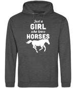 Girl Who Loves Horses hoodie in charcoal