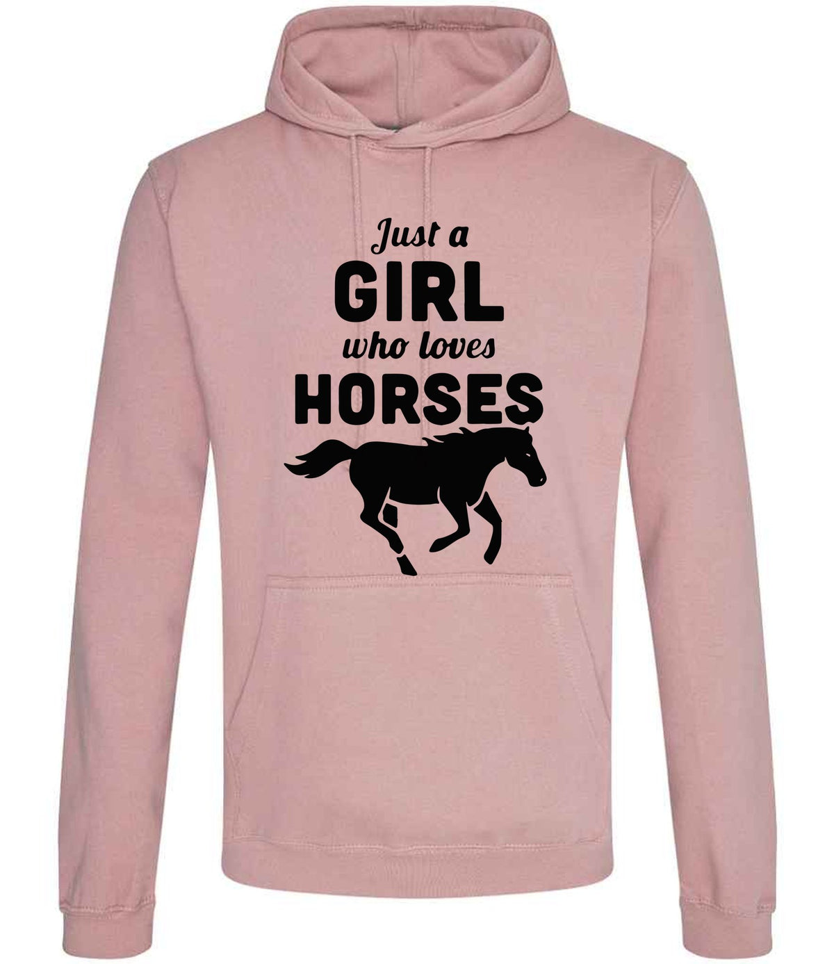 Girl Who Loves Horses hoodie in dusty pink