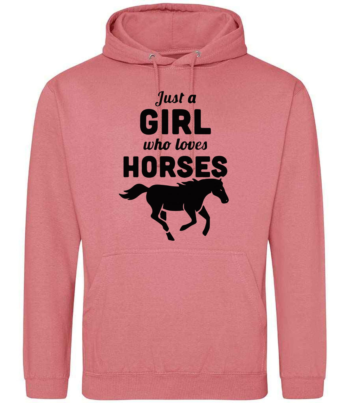 Girl Who Loves Horses hoodie in dusty rose