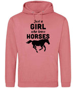Girl Who Loves Horses hoodie in dusty rose
