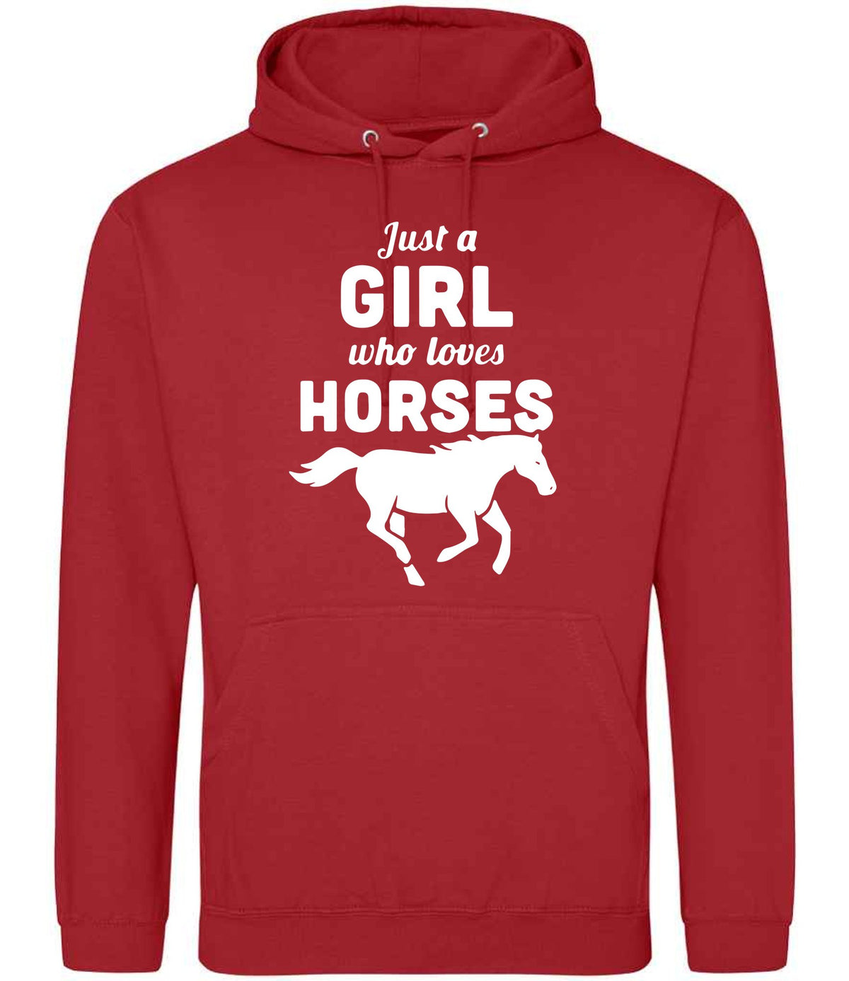 Girl Who Loves Horses hoodie in fire red