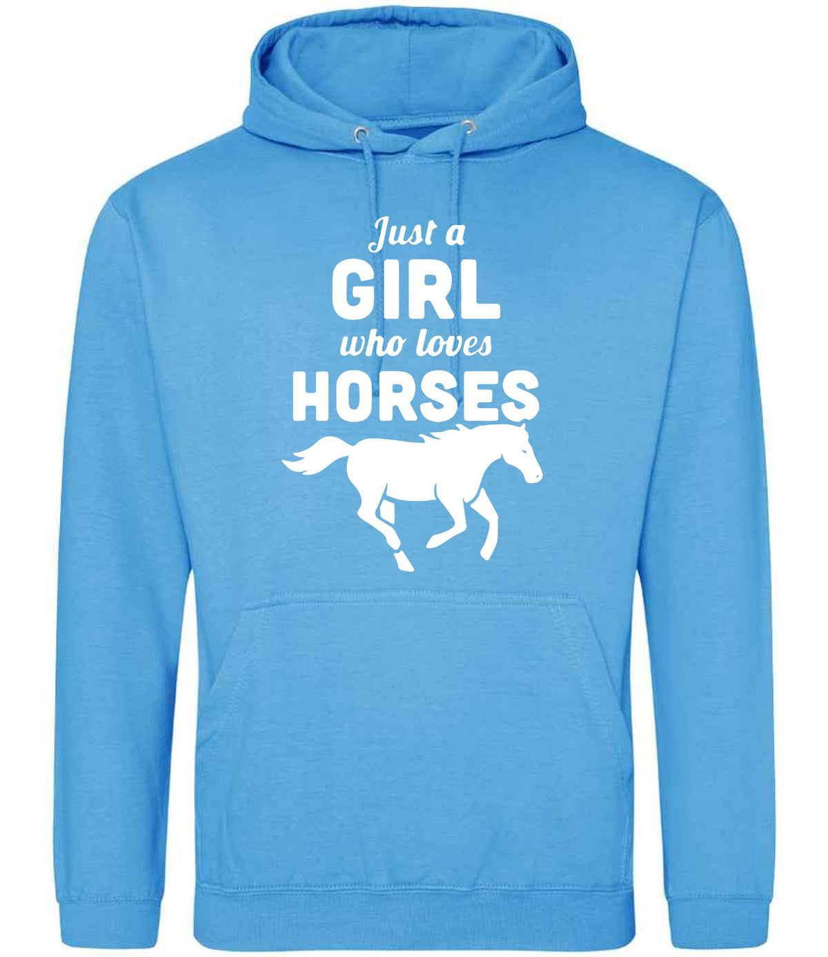 Girl Who Loves Horses hoodie in hawaiian blue