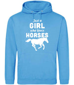 Girl Who Loves Horses hoodie in hawaiian blue