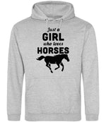 Girl Who Loves Horses hoodie in heather grey