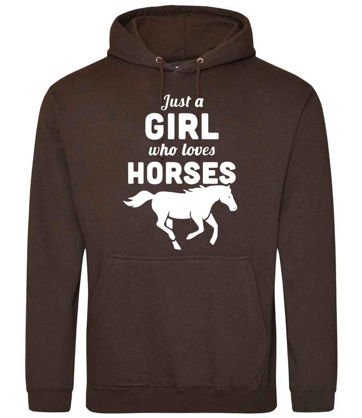 Girl Who Loves Horses hoodie in hot chocolate