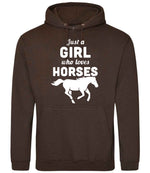 Girl Who Loves Horses hoodie in hot chocolate