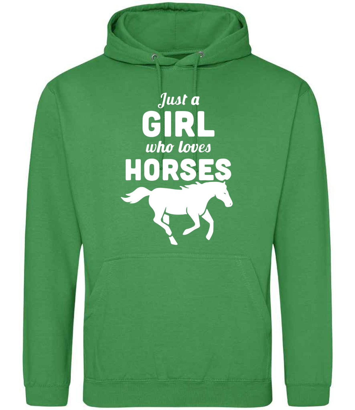 Girl Who Loves Horses hoodie in kelly green