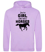 Girl Who Loves Horses hoodie in lavender
