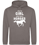 Just a GIRL Who Loves HORSES hoodie in mocha