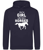 Girl Who Loves Horses hoodie in new french navy