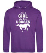 Girl Who Loves Horses hoodie in purple