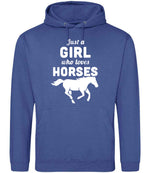 Girl Who Loves Horses hoodie in royal blue
