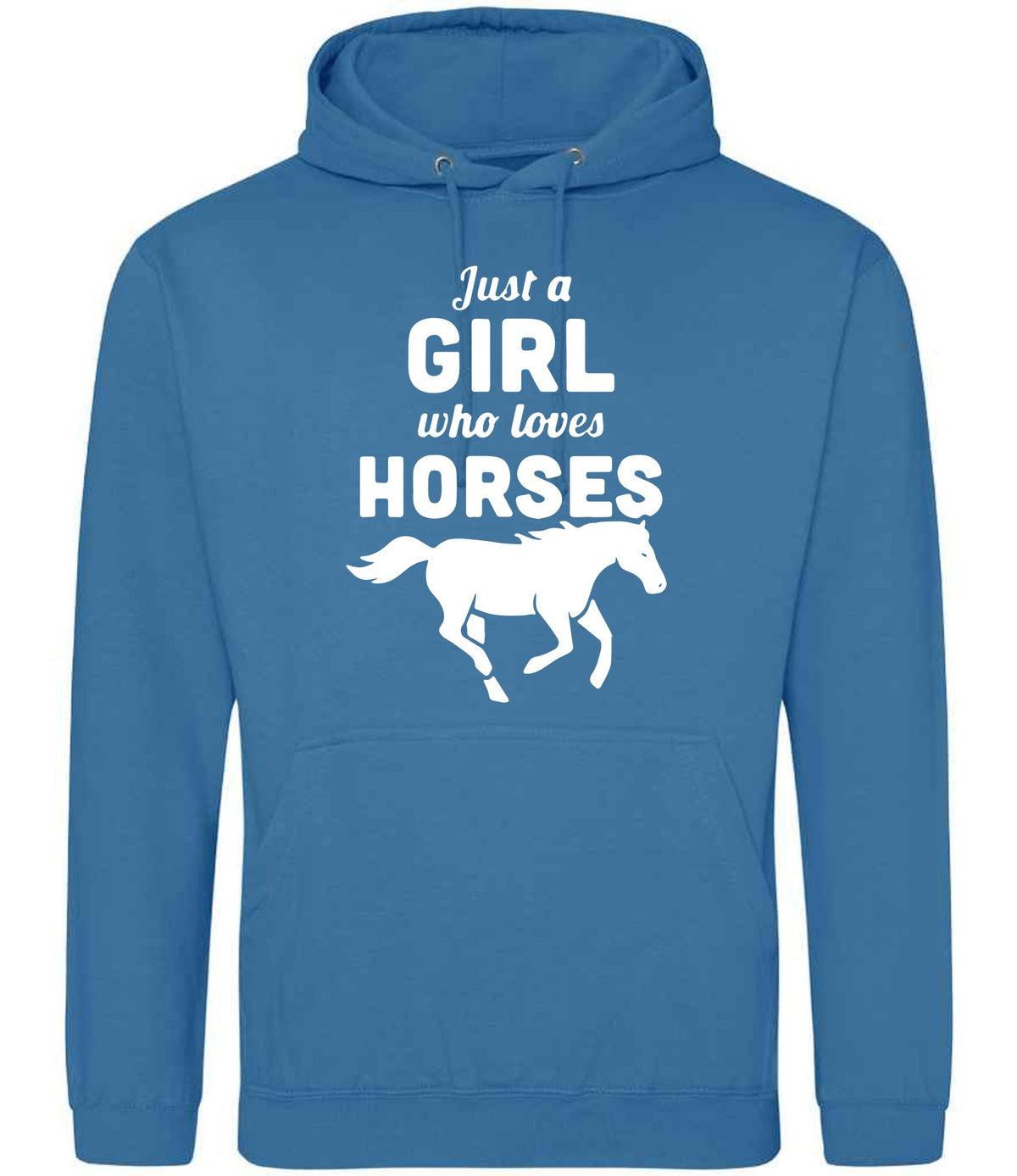 Girl Who Loves Horses hoodie in sapphire blue