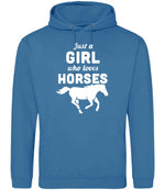 Girl Who Loves Horses hoodie in sapphire blue