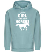 Girl Who Loves Horses hoodie in seafoam