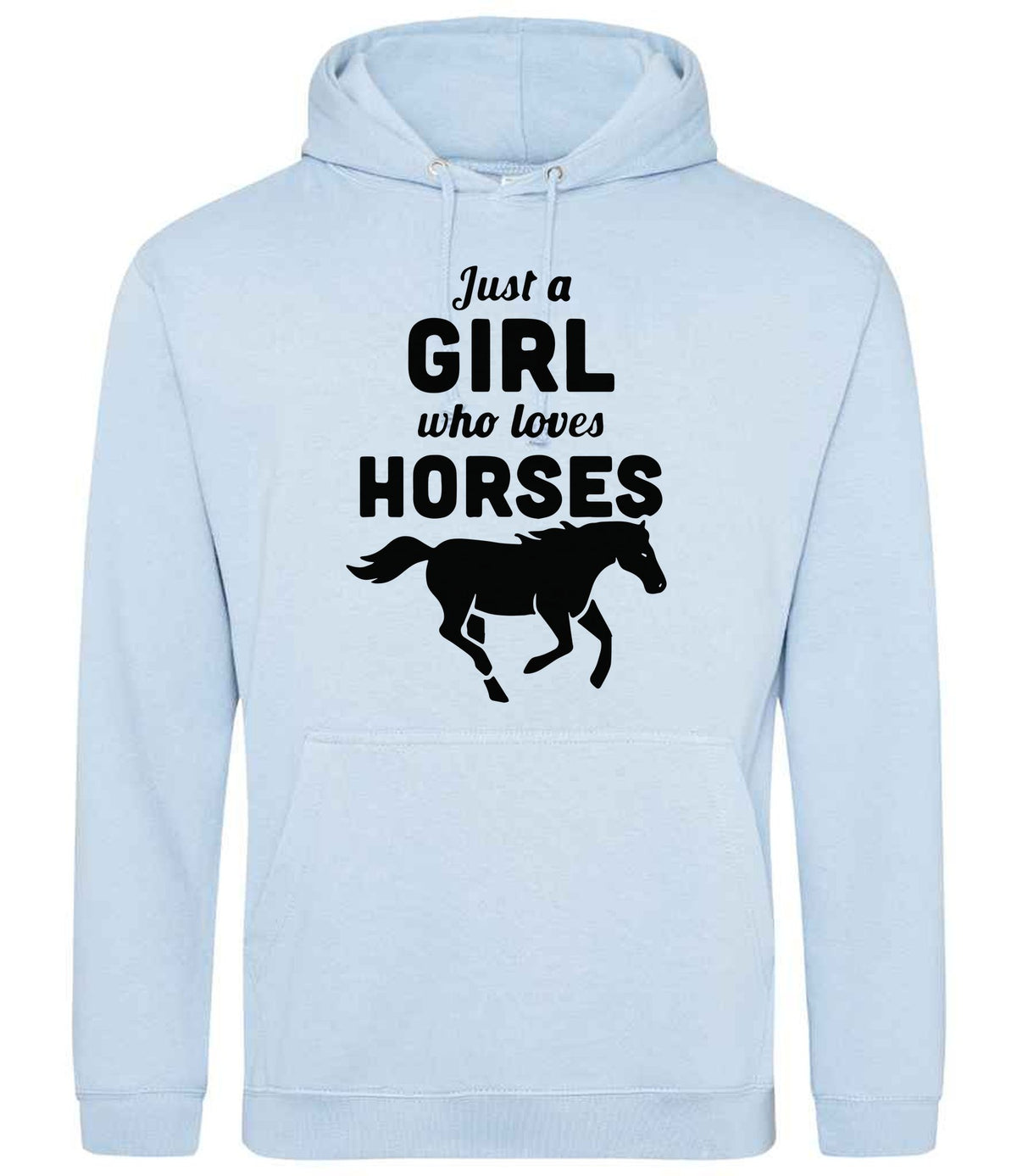 Girl Who Loves Horses hoodie in sky blue
