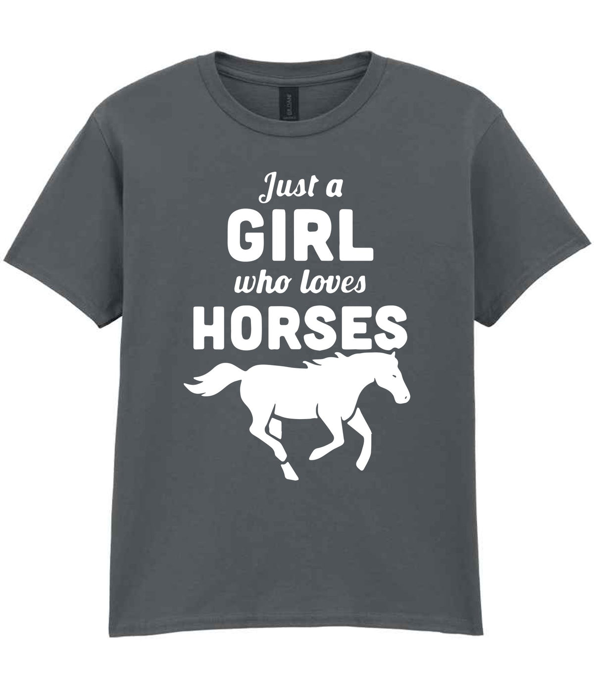 girl who loves horses – Unisex T-Shirt in Charcoal