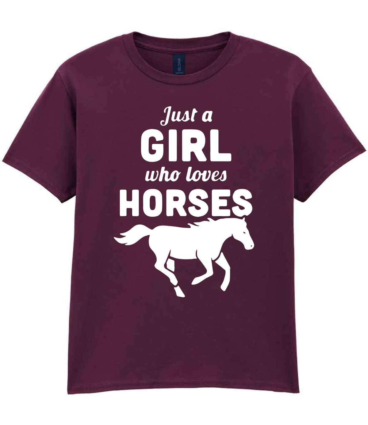 girl who loves horses – Unisex T-Shirt in Maroon
