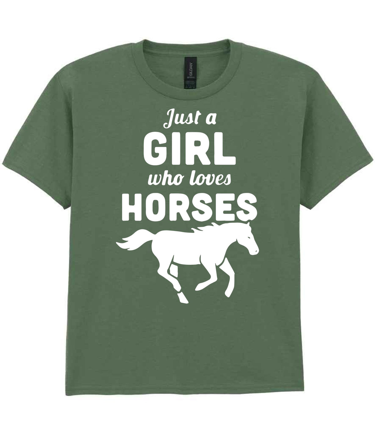 girl who loves horses – Unisex T-Shirt in Military Green