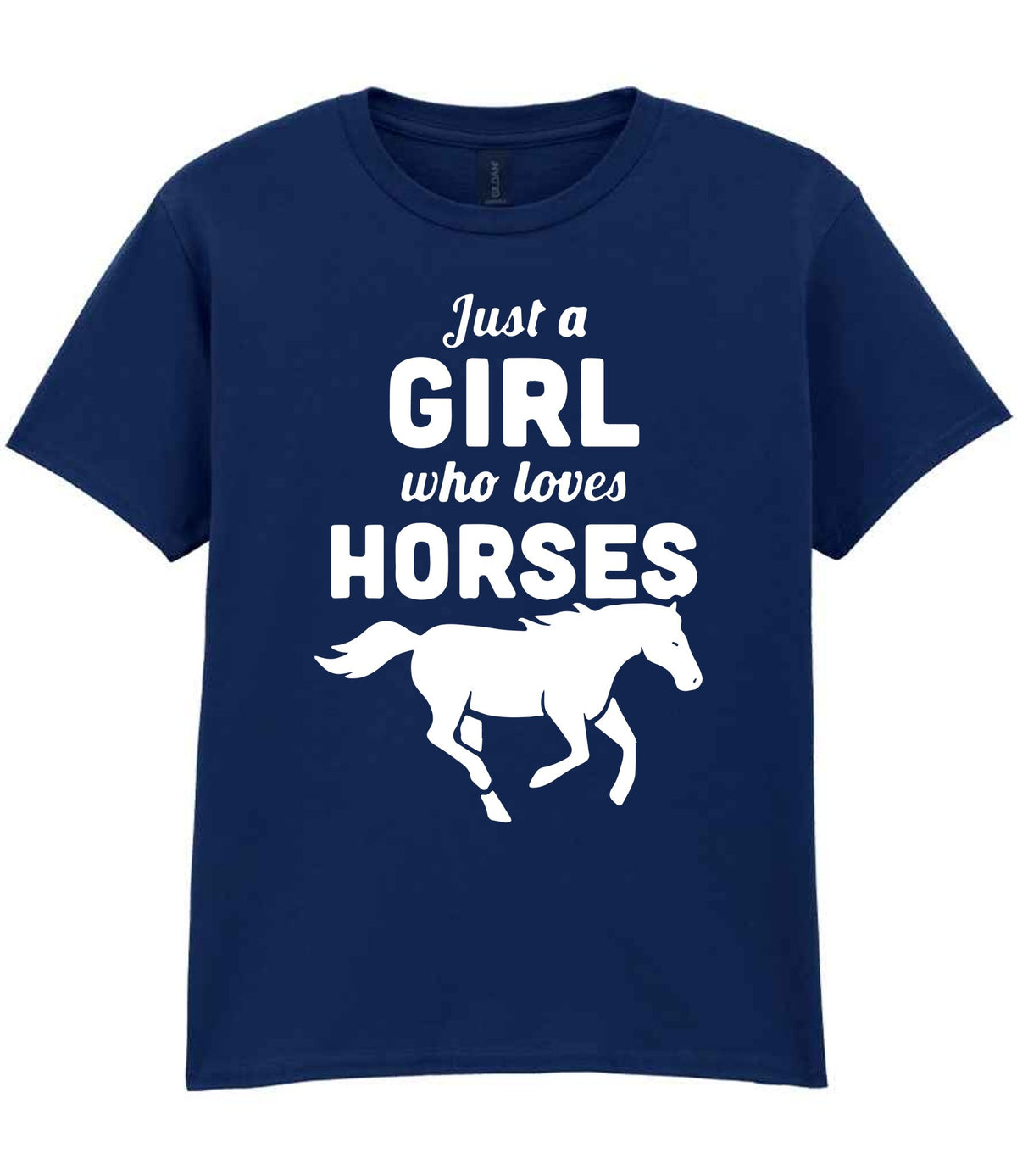 girl who loves horses – Unisex T-Shirt in Navy