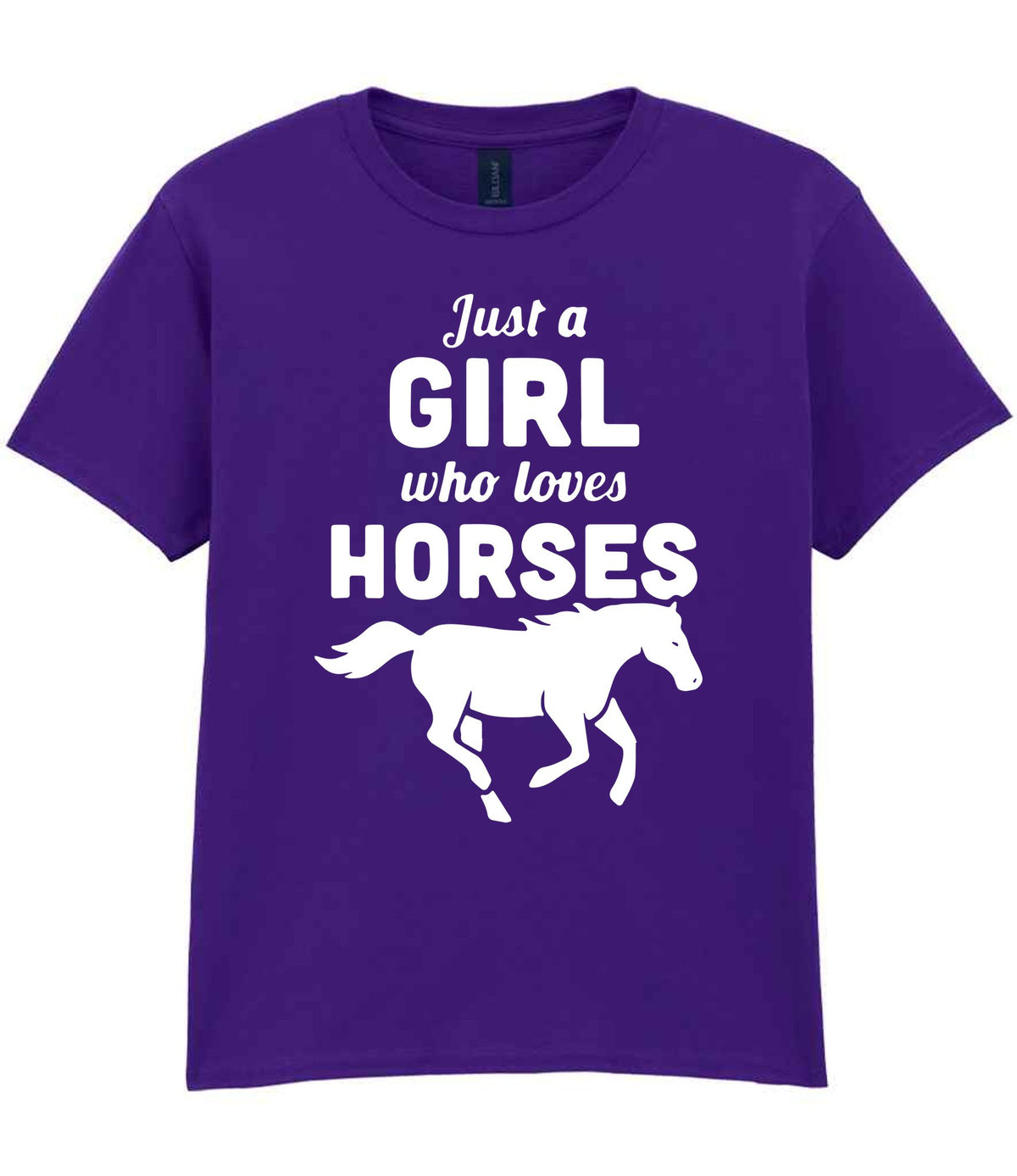 girl who loves horses – Unisex T-Shirt in Purple