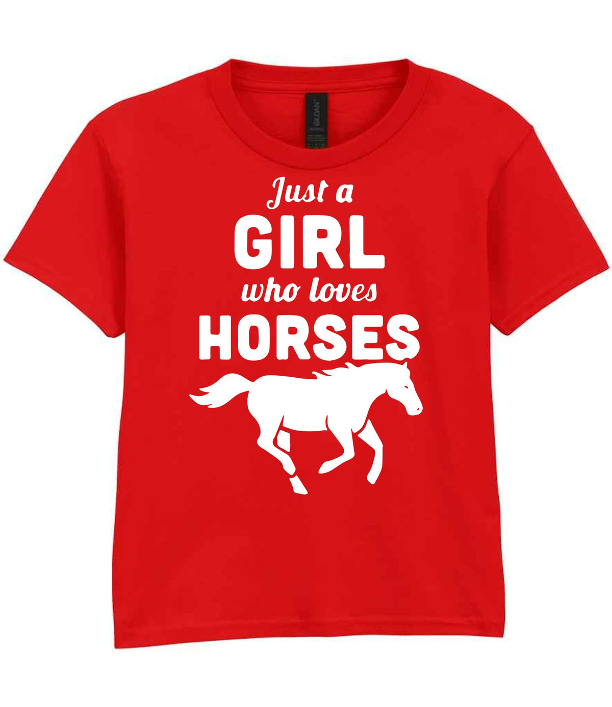 girl who loves horses – Unisex T-Shirt in Red