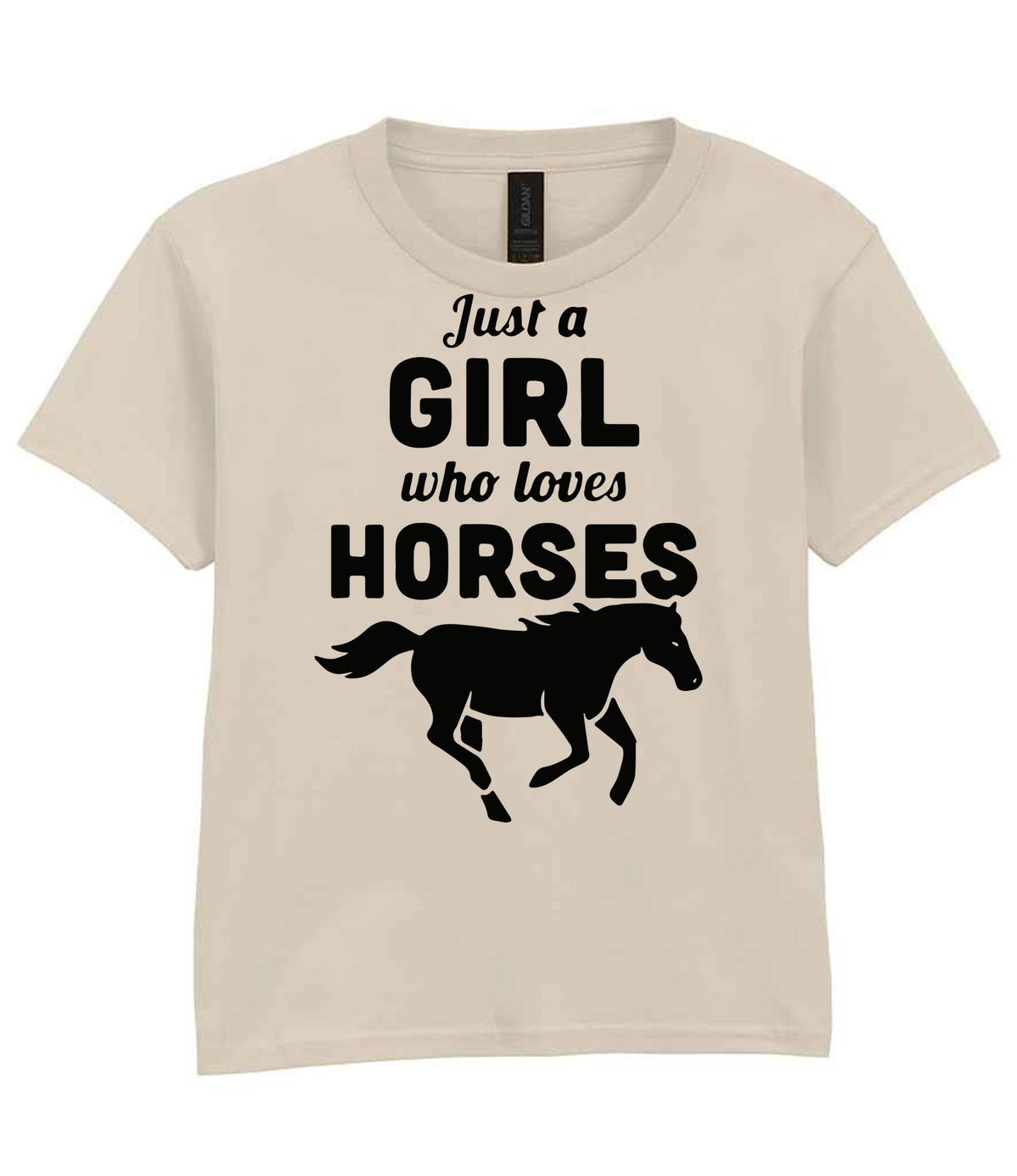 girl who loves horses – Unisex T-Shirt in Sand