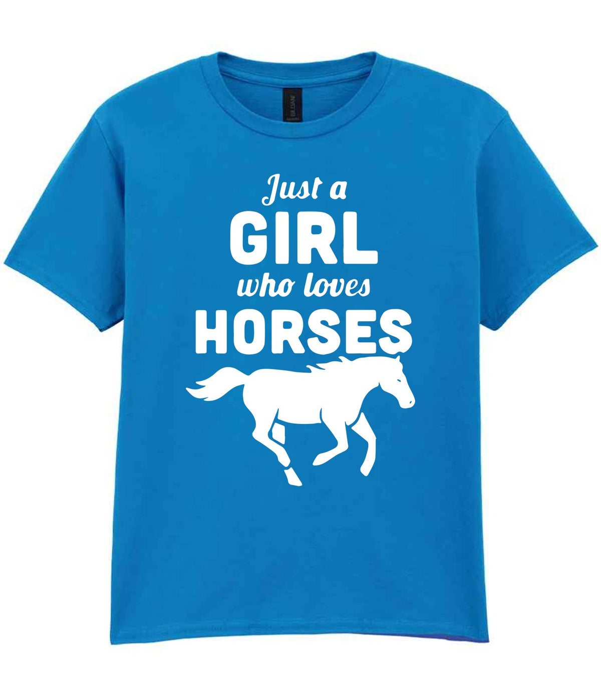 girl who loves horses – Unisex T-Shirt in Sapphire Blue