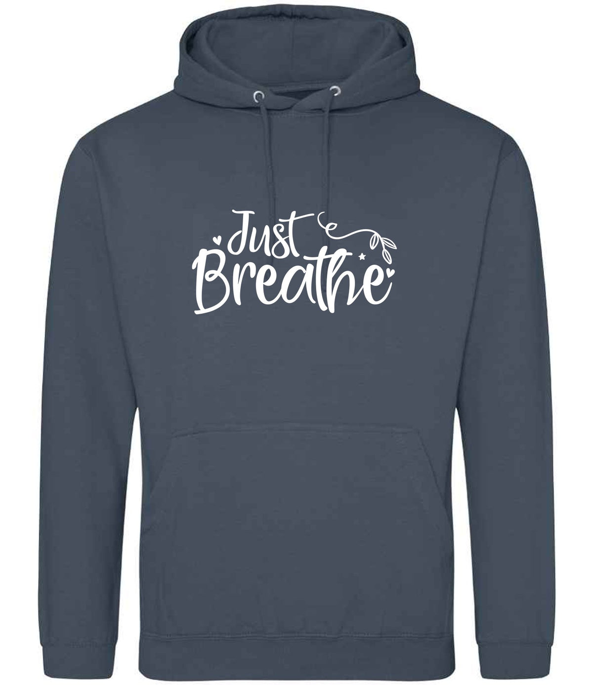 Just Breathe hoodie in airforce blue
