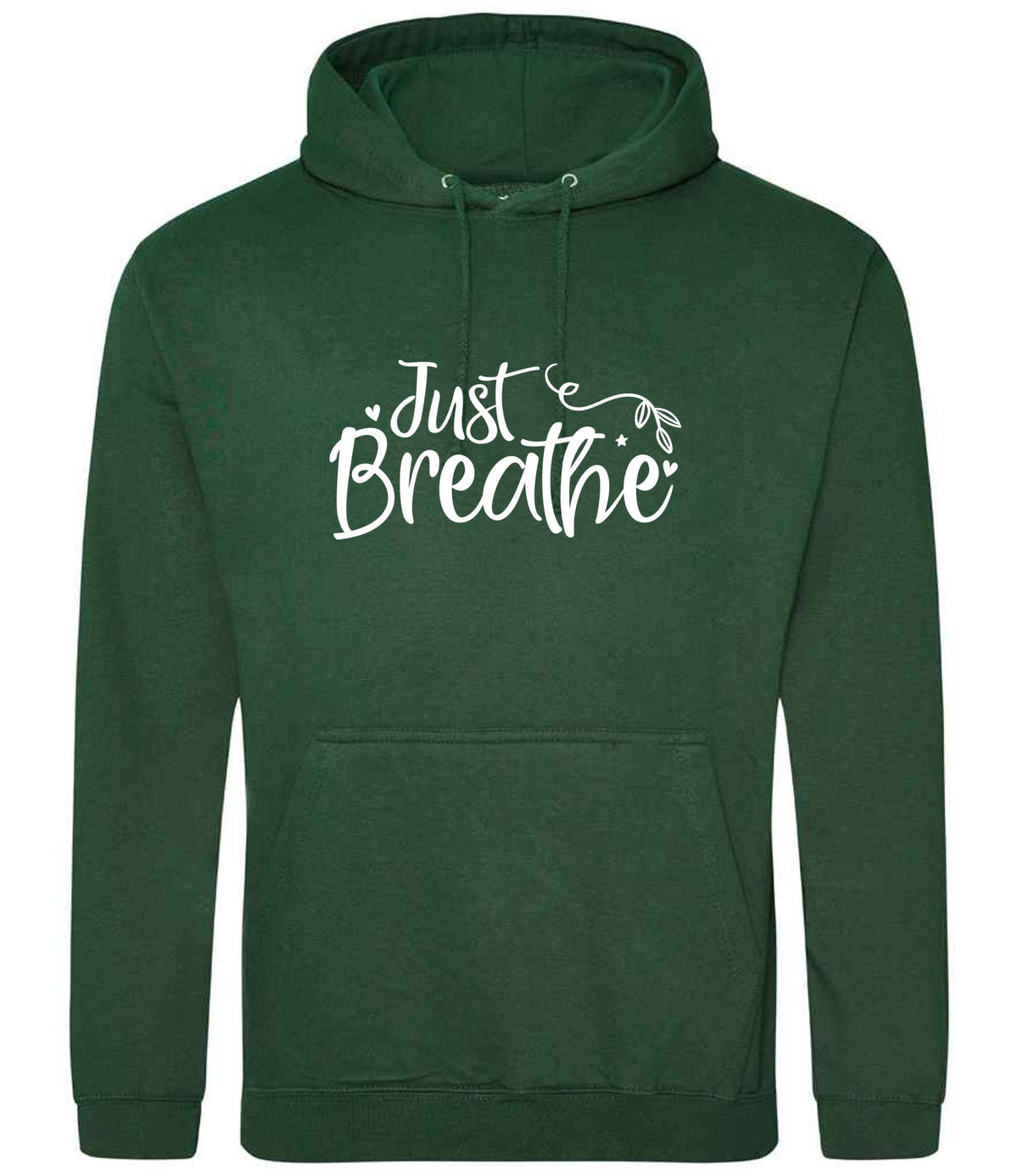 Just Breathe hoodie in bottle green