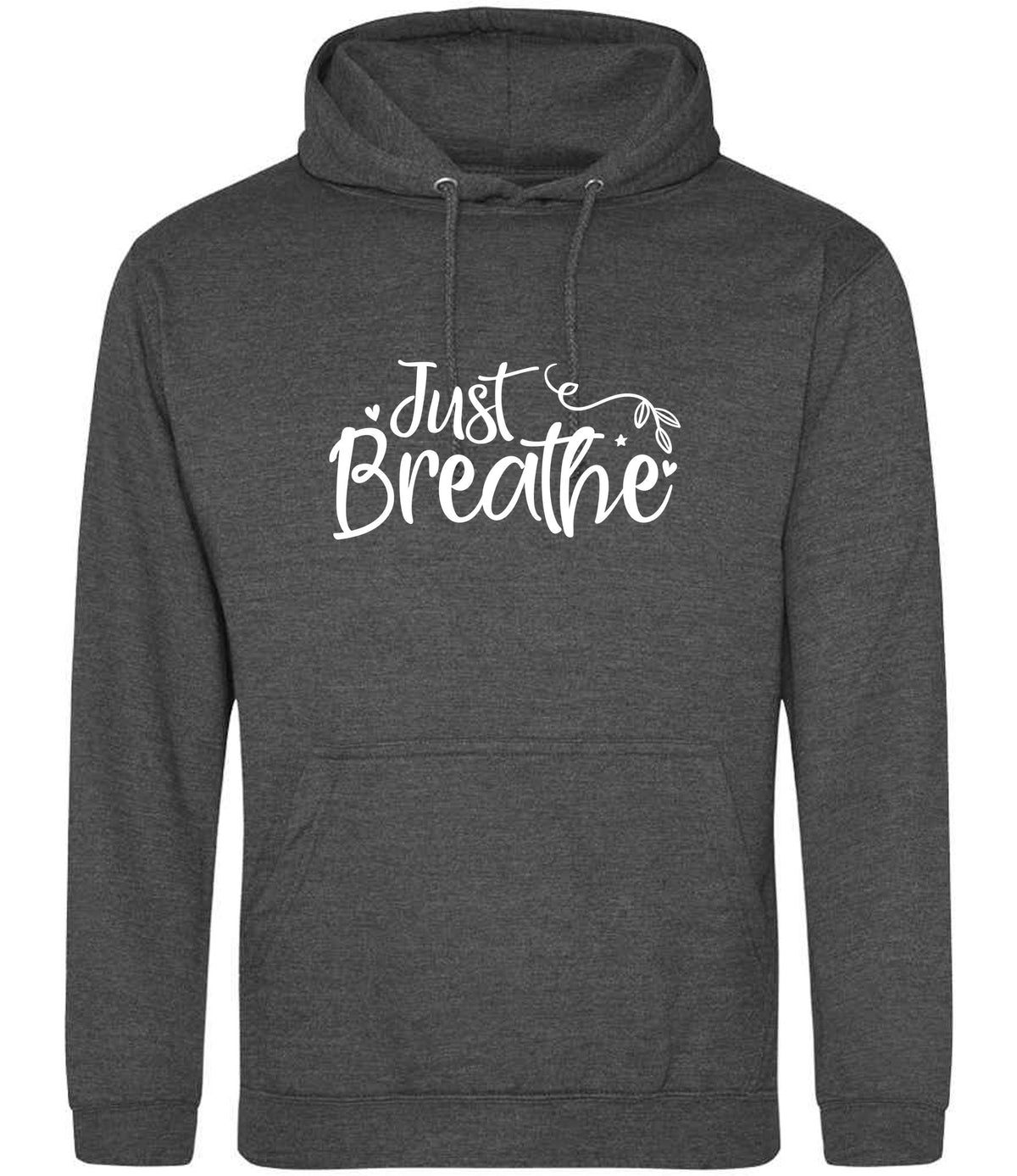 Just Breathe hoodie in charcoal