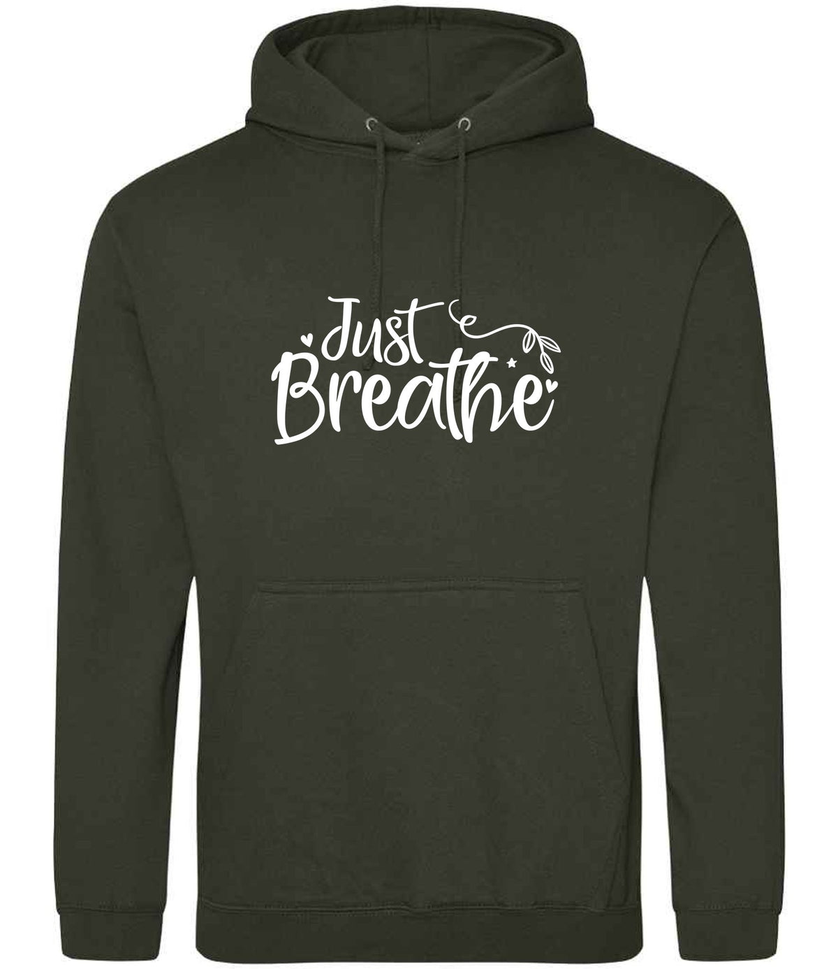 Just Breathe hoodie in combat green