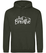 Just Breathe hoodie in combat green
