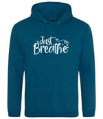 Just Breathe hoodie in deep sea blue